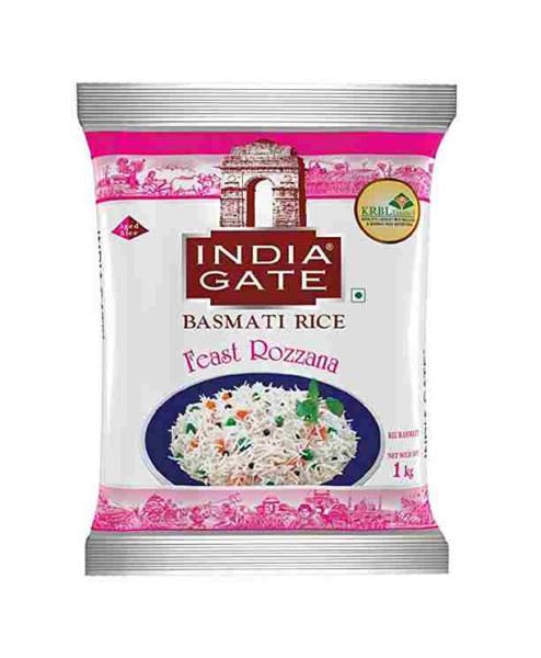 India Gate Basmati Rice Pouch, Feast Rozzana, 1kg 